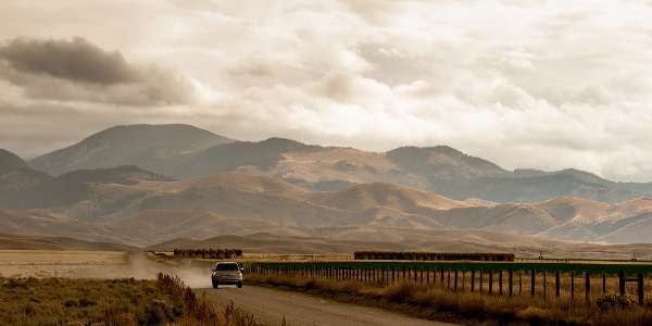 Car on a dirt road